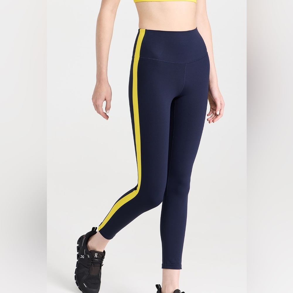 Splits59 Clare High Waist blue yellow Seamless Leggings Size small yoga gym